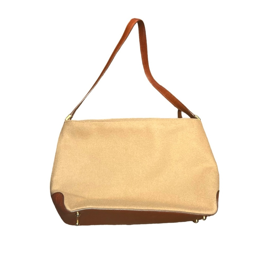 Kate Spade Camel Color Wool and Leather Trim Purse